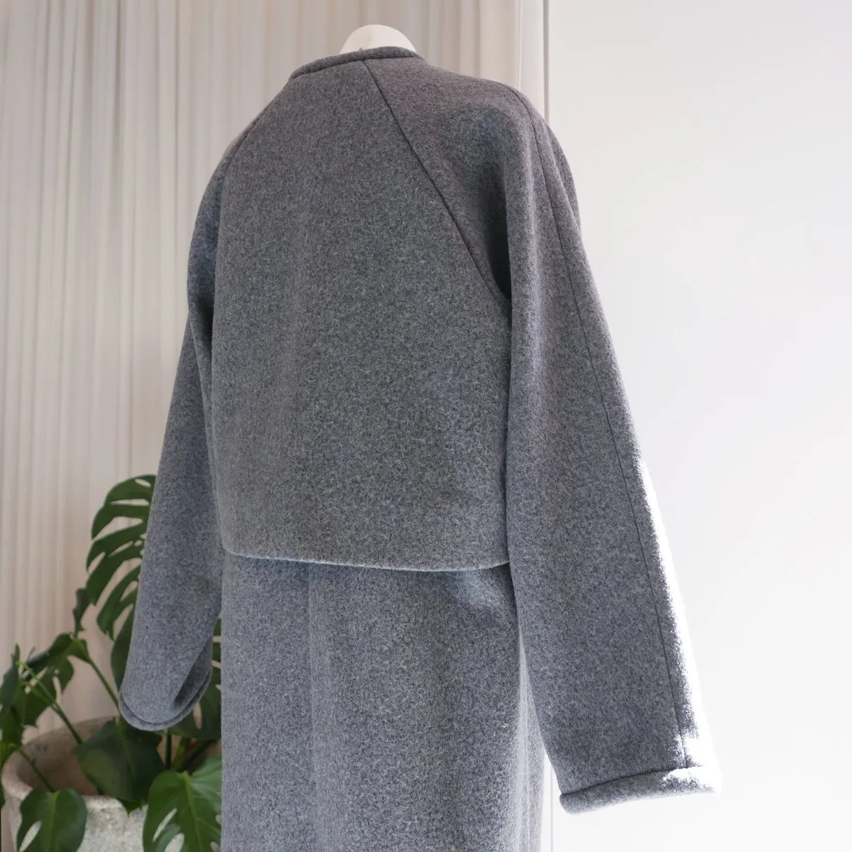 Wool Wrap Coat - Medium Grey