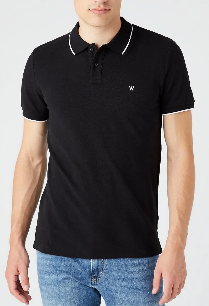 Wrangler Short Sleeve Polo Shirt Black